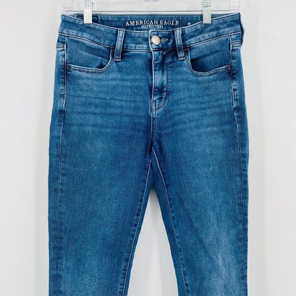 American Eagle Size 4 Medium Wash High Rise Jegging Skinny Jeans - Picture 2 of 9